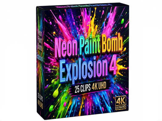 Creator Pack – 25 Single Clips of Paint Bomb Explosion 4 (4K UHD)