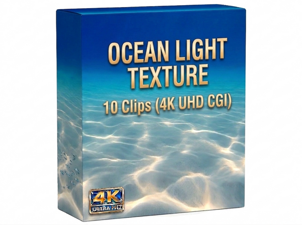 Creator Pack - 10 single clips of Ocean Light Texture (4K UHD)