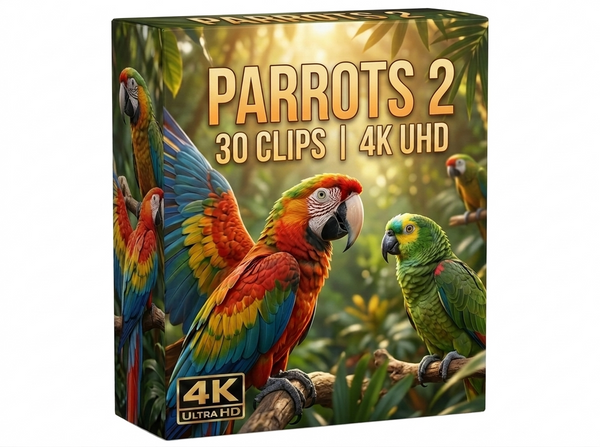 Creator Pack - 30 single clips of Parrots 2 (4K UHD)