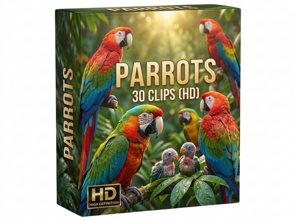Creator Pack - 30 single clips of Parrots (4K UHD)