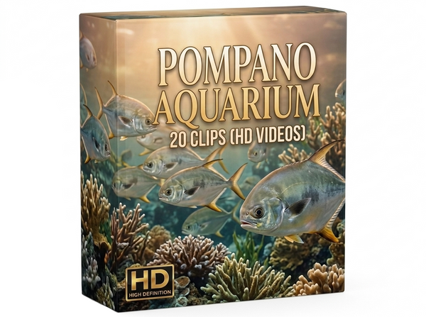 Creator Pack – 20 Single Clips of Pompano Aquarium (HD)