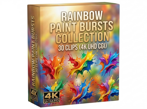 Creator Pack - 30 single clips of Rainbow Paint Burst Collection (4K UHD)