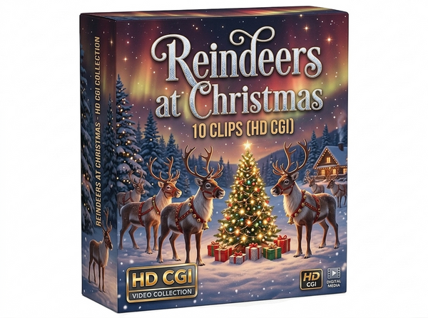 Creator Pack - 10 single clips of Reindeers At Christmas (HD)