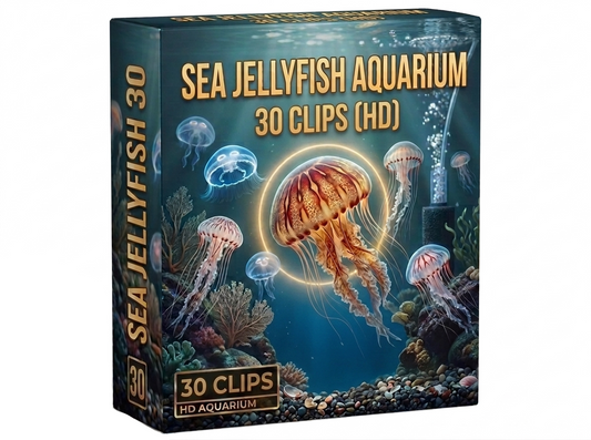 Creator Pack - 30 single clips of Sea Jellyfish Aquarium (HD)