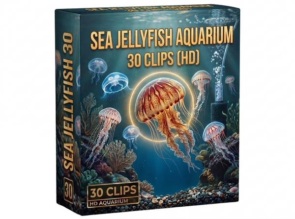 Creator Pack - 30 single clips of Sea Jellyfish Aquarium (HD)