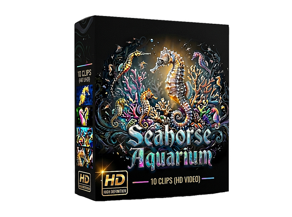 Creator Pack - 10 single clips of Seahorse Aquarium (HD)