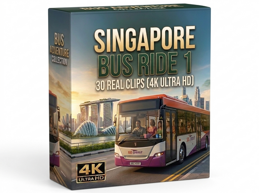 Creator Pack - 30 single clips of Singapore Bus Ride 1 (4K UHD)