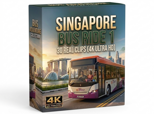 Creator Pack - 30 single clips of Singapore Bus Ride 1 (4K UHD)