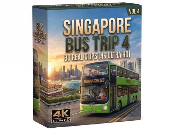 Creator Pack - 30 single clips of Singapore Bus Ride 4 (4K UHD)