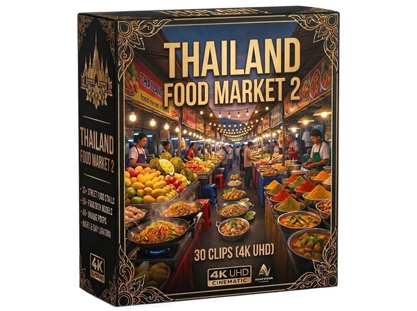 Creator Pack - 30 single clips of Thailand Food Market 2 (4K UHD)