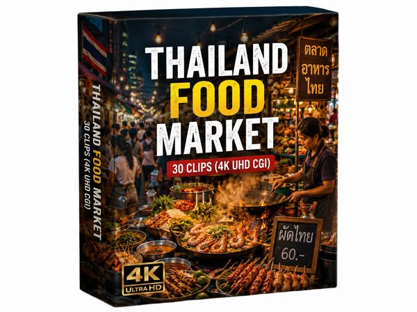 Creator Pack - 30 single clips of Thailand Food Market (4K UHD)