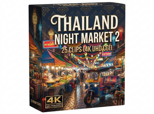 Creator Pack - 25 single clips of Thailand Night Market 2 (4K UHD)