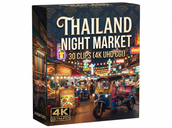 Creator Pack - 30 single clips of Thailand Night Market (4K UHD)