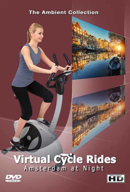 Virtual Cycle - Amsterdam at Night - The Netherlands with Local Sound