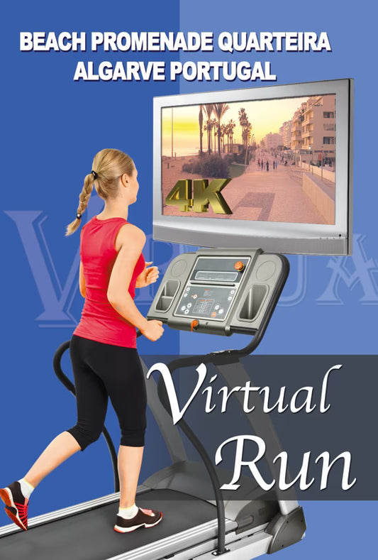 Virtual Run - the Beach Promenade of Quarteira Algarve Portugal