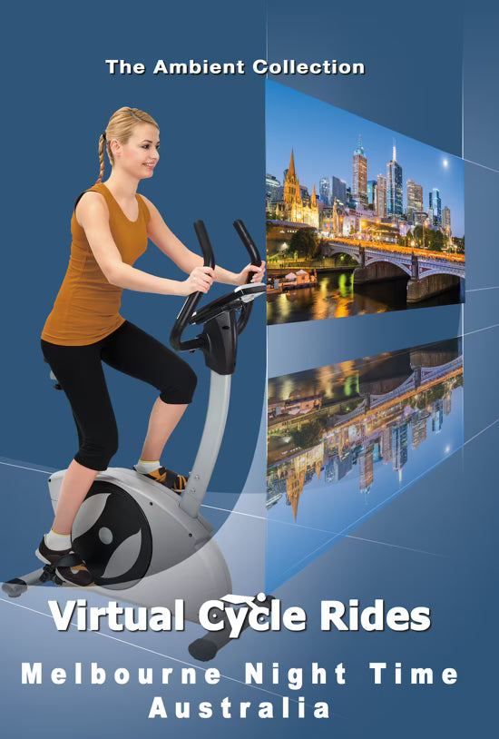 Virtual Cycle - Melbourne at Night - Australia with Local Sounds