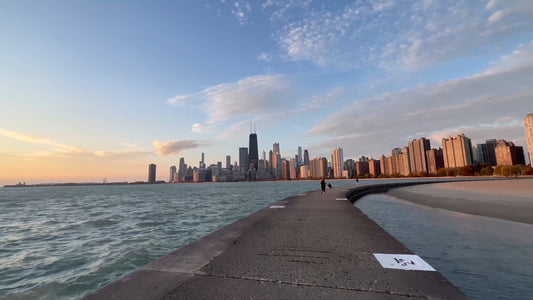 Virtual Cycle Rides - Sunrise Chicago Skyline - USA