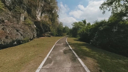 Virtual Cycle Rides - Tham Ruesi Sawan Park with Monkeys and Limestone Scenery