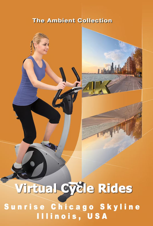Virtual Cycle - Sunrise Chicago Skyline - USA