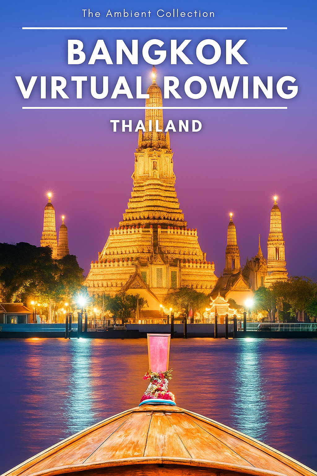 Virtual Rowing - Bangkok River Journey in Small Klongs and on the Chaophraya River with Relaxing Oriental Music