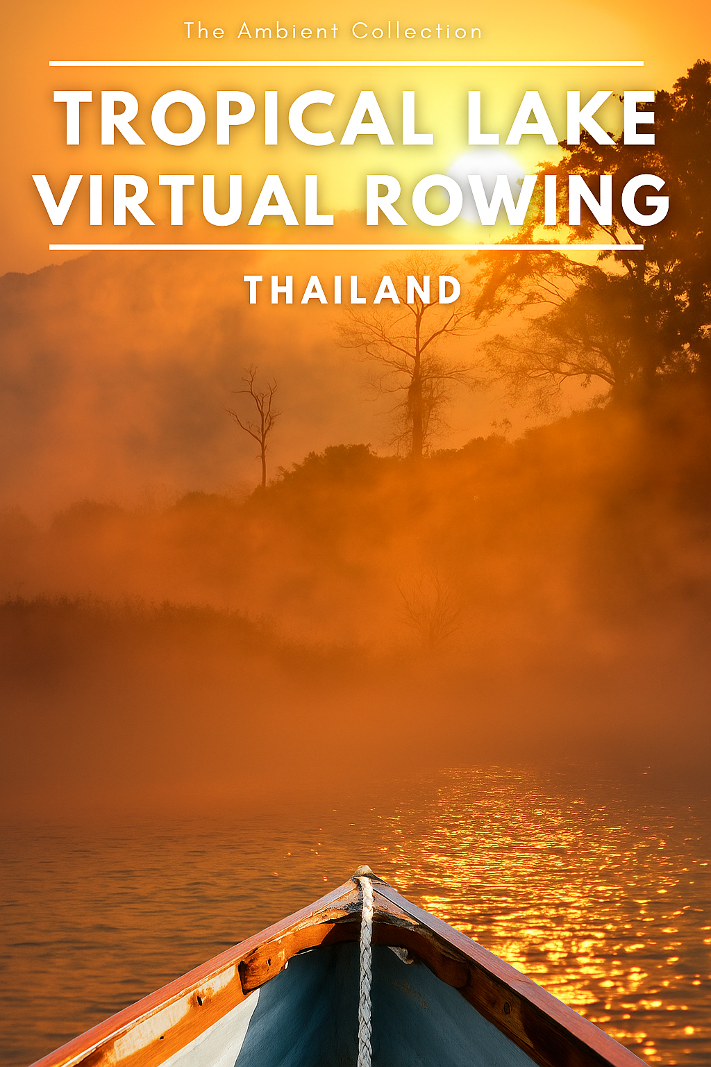 Virtual Rowing - Sunset in Tropical Lakes with Water and Nature Sounds