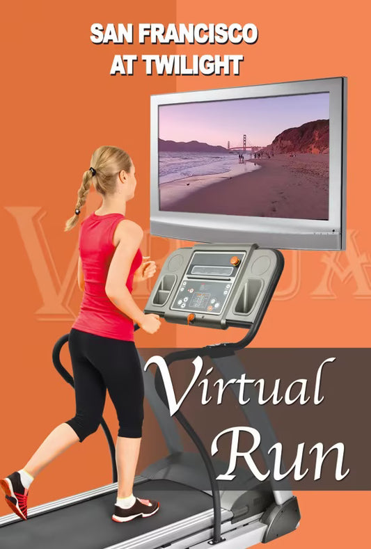 Virtual Run - San Fransisco at Twilight with Local Sounds and Uplifting Music