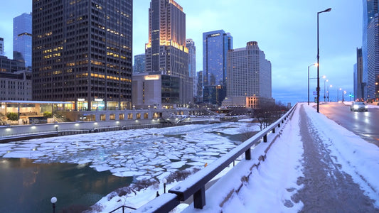 Virtual Walk - Chicago in Winter - USA