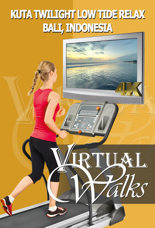 Virtual Walk - Kuta Twilight Low Tide Relax - Bali, Indonesia