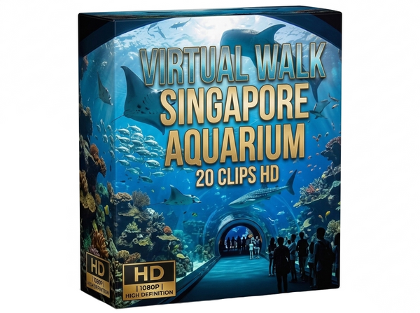 Creator Pack - 20 single clips of Virtual Walk SIngapore Aquarium (HD)