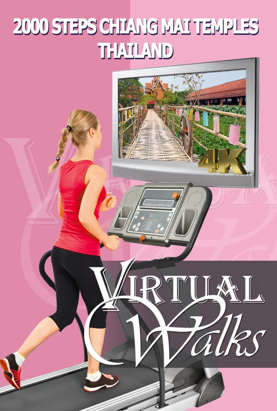 2000 Steps - 4K Virtual Treadmill Workout - Chiang Mai Temples - Thailand