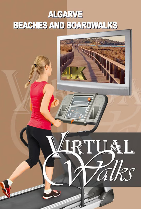Virtual Runs - Largest Boardwalk in Europe - and Limestone Rocks on Praia da Rocha - Algarve - Portugal