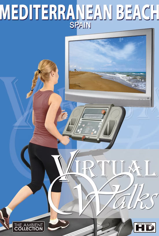 Virtual Walk on Mediterranean Beach in Spain with Seabirds and Waves with Ocean Sounds