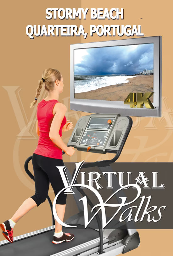 Virtual Walk - Stormy Beach - Quarteira Beach - Portugal
