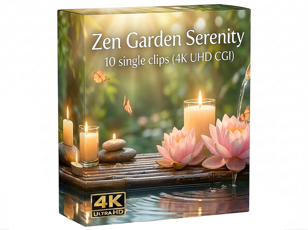 Creator Pack – 10 single clips of Zen Garden Serenity (4K UHD)