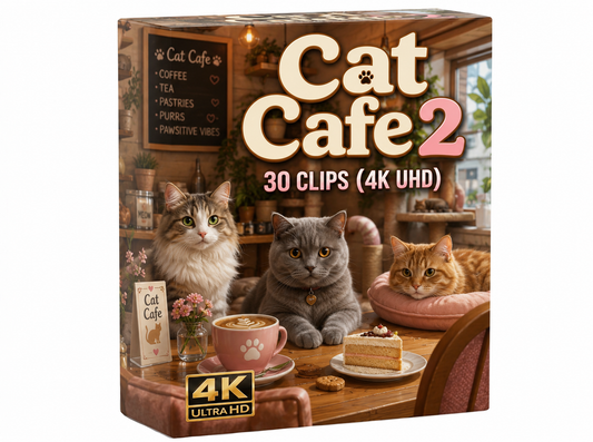 Creator Pack - 30 single clips of Cat Cafe And Bar 2 (4K UHD)