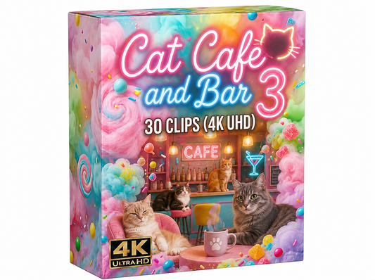 Creator Pack - 30 single clips of Cat Cafe And Bar 3 (4K UHD)