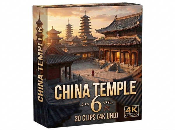Creator Pack - 20 single clips of China Temple 6 (4K UHD)