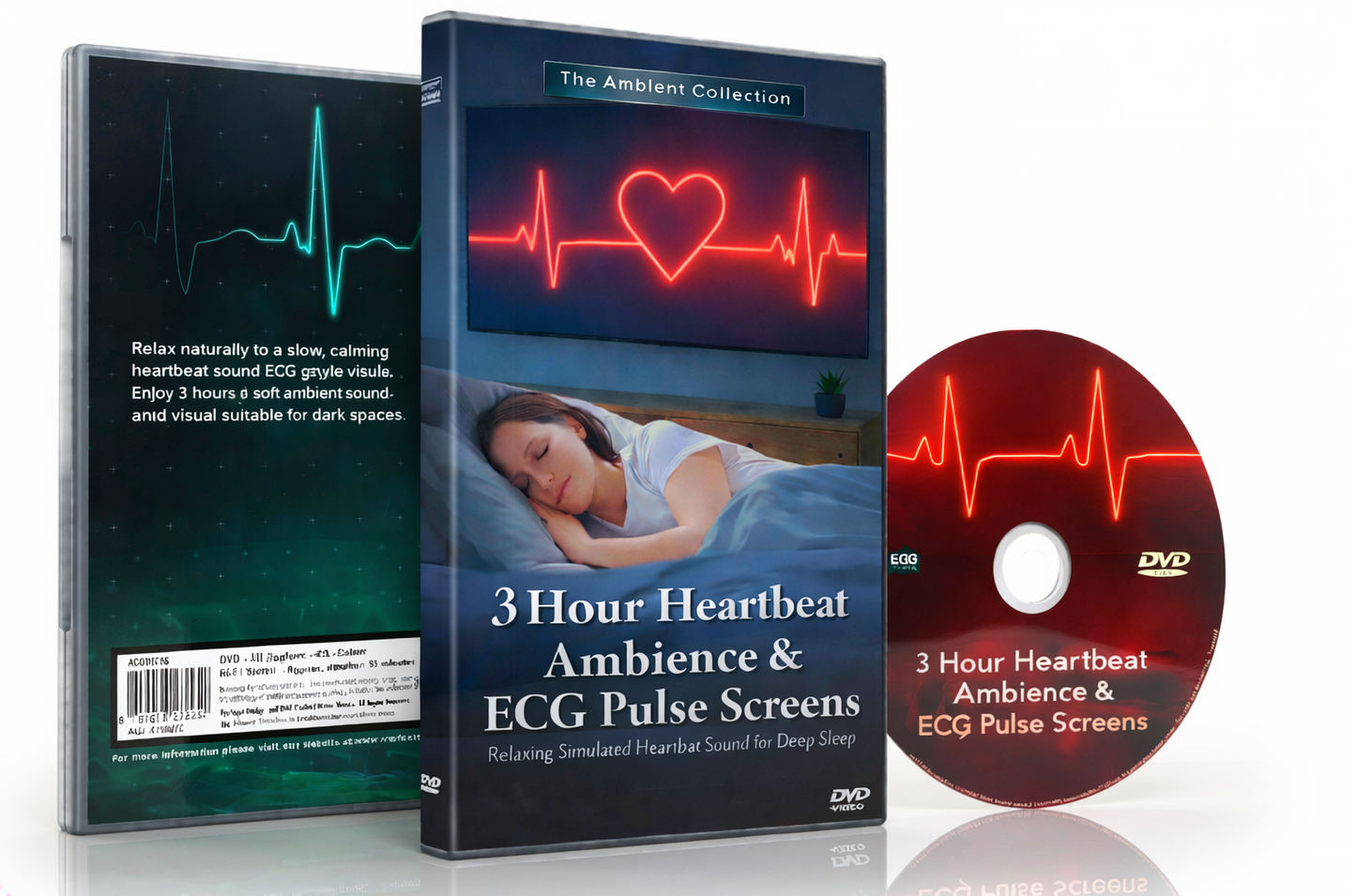 3 Hour Heartbeat Ambience (3 Tracks) | ECG Pulse Screens for Deep Sleep & Relaxation