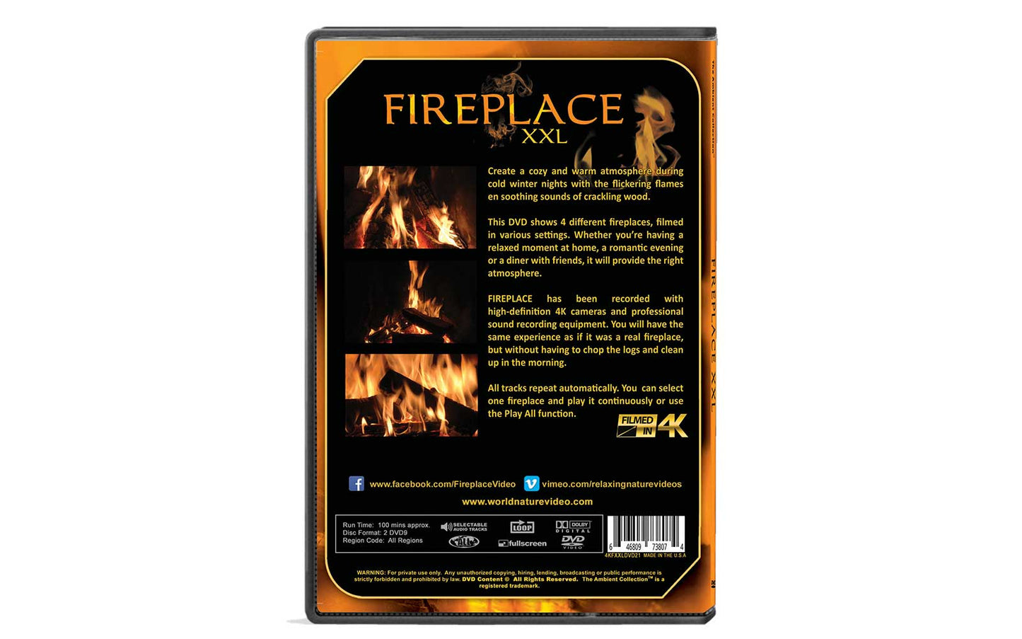 Fireplace XXL - Filmed in 4K Dvd
